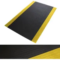 Floordirekt Anti-Vermoeidheidsmat - Softer-Work-Mat - Werkplaatsmat - Zwart-Geel - 120 x 200 cm