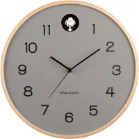 Karlsson Wall clock Natural Cuckoo birch wood I