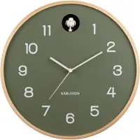 Karlsson Wandklok Naturel Cuckoo groen - Ø 31,5cm