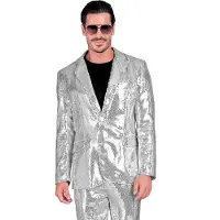 Widmann Pailletten Colbert Showmaster Silver Shine Man