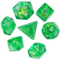 HOT Games - Dobbelstenen Set - 7-delig kunststof - Groen