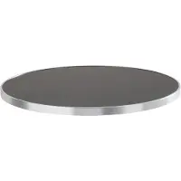 Oviala - Rond zwart tafelblad met zilveren rand 60 cm - Montmartre