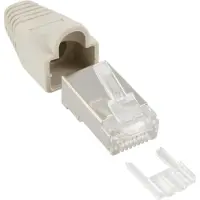 InLine RJ45 krimp connectoren (STP) voor CAT6 netwerkkabel (flexibel) - 100 stuks (3-delig) / beige