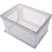 Benson 3x stuks witte kunststof fietskratten/opbergkratten 40 x 30 x 22 cm - Kratjes/manden/organiseren