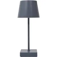 Home Deco Factory LED tafellamp - portable/draadloos - kunststof - grijs - touch - 26 cm - binnen