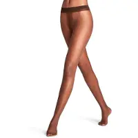 Falke Shelina eenkleurig materiaal transparant 12 DEN panty dames bruin - maat L