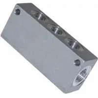 ICH 60417 Verdeelblok alu. 4-voud G3/8 (4 x 1/4) l=116