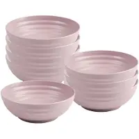 PlasticForte Soepkommen - 8x - D19 x H5.5 cm - oud roze - kunststof - onbreekbaar - servies