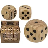 Out of the blue Dobbelsteen - 2x - 6 x 6 cm - hout - stenen om te dobbelen - spelletjes - Worpsteen - Dobbel spellen