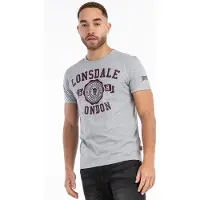 Lonsdale Shirt 'Murrister' donkerbruin / grijs gemêleerd