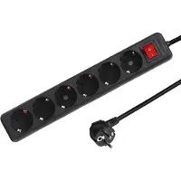 ELP zesvoudige tafelcontactdoos | met schakelaar | 1.5m | zwart