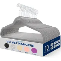 SereneLife Kleerhangers, Fluwelen Hangers, Antislip Zware Duurzame Kledinghangers Set-10Stuks-Duurzaam met 360° Draaihaak