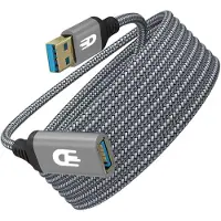Drivv. Premium USB Verlengkabel 3.0 - Mannelijk naar Vrouwelijk - USB Data Kabel - Snelle Overdracht - 5Gbps - Nylon - 2 Meter - Grijs
