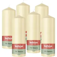 Bolsius - Gladde Stompkaarsen - 6 Stuks - Beige - 20 cm - 75 Branduren