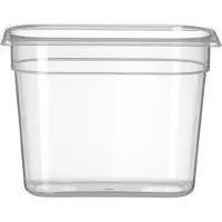 Hendi GN-container 1/4 – Polypropyleen – 5,5L – Temperatuurbestendig – Transparant – 265x162x200 mm