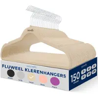 SereneLife Kleerhangers –Fluwelen Hangers-Antislip Zware Duurzame Kledinghangers Set-150 Stuks-Duurzaam met 360° Draaihaak