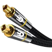 Drivv. Premium Toslink Optische Kabel Nylon - Optische Audiokabel - Optical Audio Kabel - Soundbar - Male to Male - 5 meter - Zwart