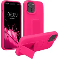 Kwmobile back cover voor smartphone - geschikt voor iPhone 15 - 1x beschermhoesje van kunststof - In neon roze
