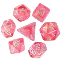HOT Games Dobbelst.Set CandyPaper - 7 Dobbelstenen - Rood (Let op! !)