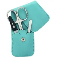 Erbe 3-delige manicure etui met drukknoopsluiting lichtblauw (erbe9203)