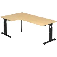 Hjh OFFICE PRO MEGA 82 S - Hout C Voet zilver 200 x 120 Esdoorn/Zilver Tafelhoogte I In hoogte verstelbaar