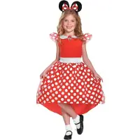 Disguise DISNEY - MINNIE, rood Minnie klassiek verkleedkostuum, Maat S (5 - 6 jaar), meisjes