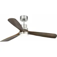 Faro Lantau L LED plafondventilator, Ø 132 cm, nikkel/donker grenen LED, dimbaar, alu / grijs / zink, Woon-/ Eetkamer, metaal