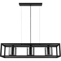 Eglo 33985 Brisling Hanglamp Staal Zwart/Gestoomd Glas - 3 x E27