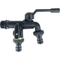 INF Waterkraan met twee uitlaten en ventiel Koper