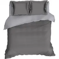 Romanette Dekbedovertrek Comtesse Antraciet Silver Flanel-240 x 200 / 220 cm | Lits-Jumeaux