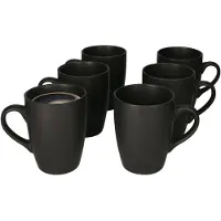 MamboCat Set van 6 koffiemokken Lampart Nero zwart 340ml
