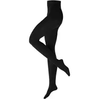 Burlington Cosy Cottage gedessineerd katoen wol panty dames zwart - maat 36-38