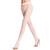 Falke Shell Fragments gedessineerd materiaal transparent 20 DEN panty dames wit - maat L