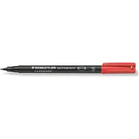 Staedtler Lumocolor Universal S Permanentmarker 97% Gerecycled Extra Fijn Ronde punt 0,4 mm Rood Navulbaar 10 Stuks
