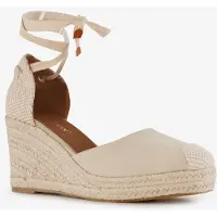 Blue Box dames sleehak espadrilles met strik beige maat 37