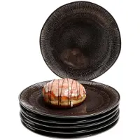 MamboCat Set van 6 dessert- en gebaksbordjes Zakynthos Reactive Glaze Black - 24321870
