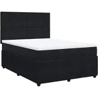 vidaXL Boxspring met matras fluweel zwart 140x190 cm