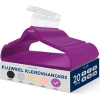 SereneLife Kleerhangers, Set-20 Stuks Fluwelen Hangers, Antislip Duurzame Kledinghangers, Met 360° Draaihaak