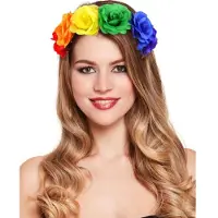 Henbrandt Regenboog kleuren diadeem - bloemen hoofdband - PRIDE - dames