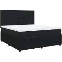 vidaXL Boxspring met matras fluweel zwart 180x200 cm
