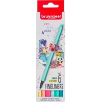 Bruynzeel fineliner set licht 6 kleuren