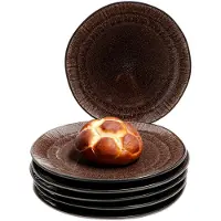 MamboCat Set van 6 dessertbordjes Samos Reactief Glazuur Bruin - 24327306
