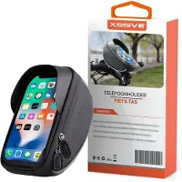 Xssive B2 Telefoonhouder Fiets met Groot Opbergvak - Fietshouder met Powerbank Opbergvak - GSM Houder Fiets - Waterdicht & 360° Draaibaar