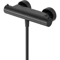Hotbath Cobber B008 Douchethermostaat - Geborsteld Zwart PVD - Messing - Kranen, Douchekranen, Douchethermostaten - 8721122556917 - Kranen, Douchekranen, Douchethermostaten
