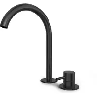 Hotbath Buddy B123H Wastafelkraan 2-gats Hoog - Geborsteld Zwart PVD - Zonder Waste - Messing - Kranen, Wastafelkranen, Opbouw Wastafelkranen