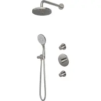 Hotbath Buddy IBS12 inbouw regendouche 30cm met 3 standen handdouche en glijstang geborsteld nikkel