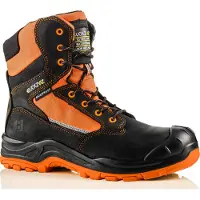 Buckbootz Werkschoen BVIZ1 Hoog S3 + KN | Zwart/Oranje BVIZ1OR | Maat - 00.176.086.46