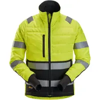 Snickers 8134 AllroundWork High-Vis Licht Gewatteerd Jack Klasse 2 High-Vis Geel/Zwart maat M heren