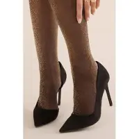 Gabriella Glitter Panty Dames - 20 Denier - Zwart / Goud - Maat: L - Model: Lurex