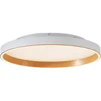 QAZQA Design plafondlamp wit met hout 60cm incl. LED 3-standen schakelaar - Ingo